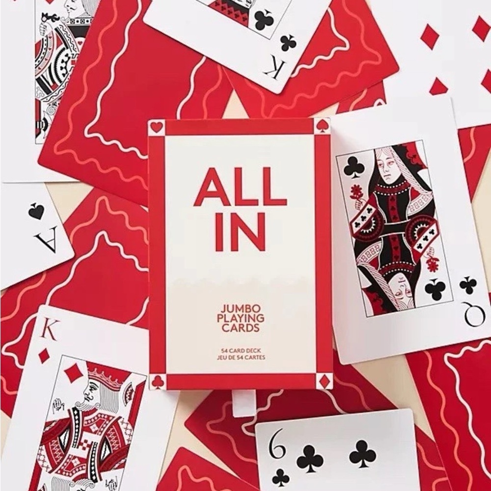 Anthropologie Jumbo Playing Cards - Red